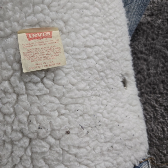 Vintage 80s Levis Sherpa Denim Trucker Jacket (size 38R) Made in USA 70608 0216 - Picture 6 of 16